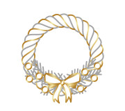 Новорічні віночки з лози декоровані