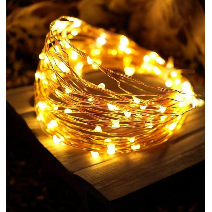 LED string lights "Dew" 50m with white wire (art. 1182)