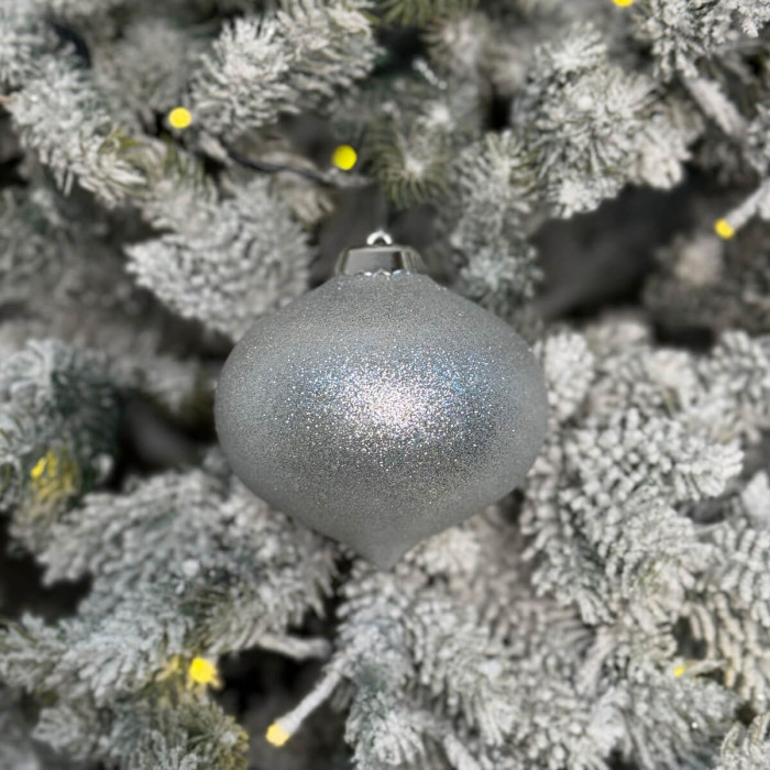 Прикраса новорічна Дзиґа велика - срібна