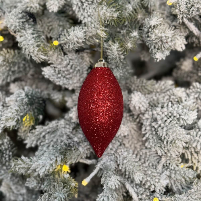 Прикраса новорічна Овал малий - червоний