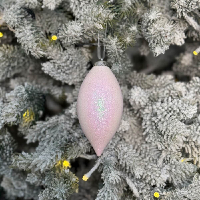 Прикраса новорічна Овал малий - рожевий