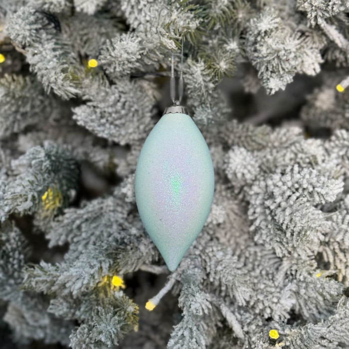 Прикраса новорічна Овал малий - блакитний