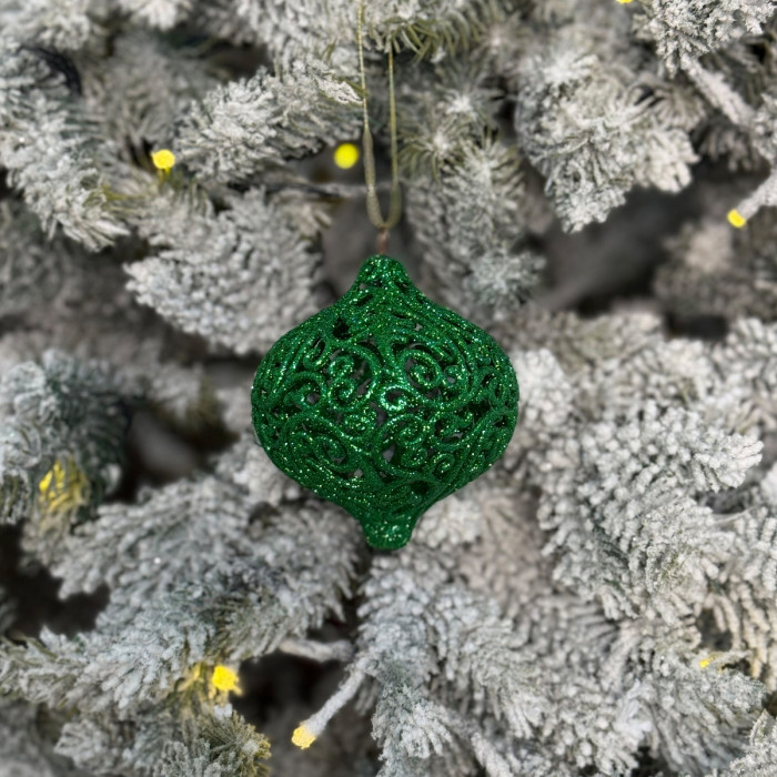 Прикраса новорічна Дзиґа ажурна мала - зелена