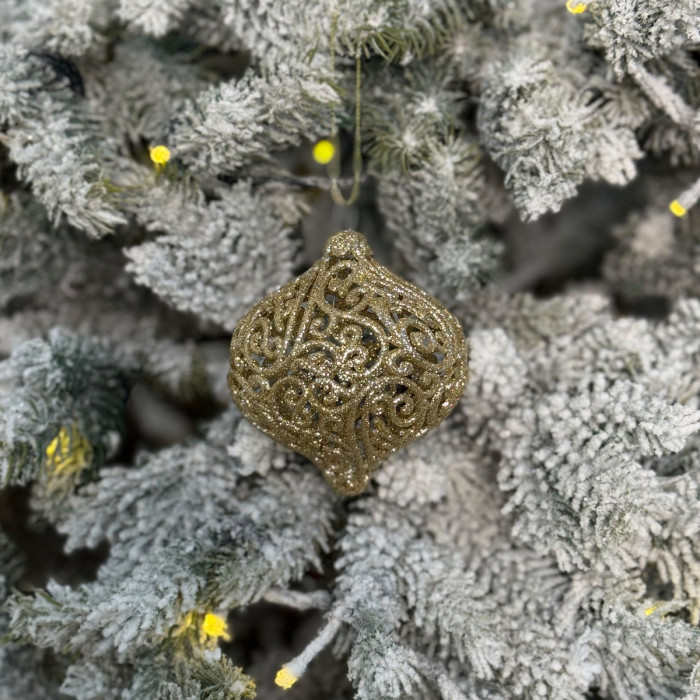 Прикраса новорічна Дзиґа ажурна мала - золота