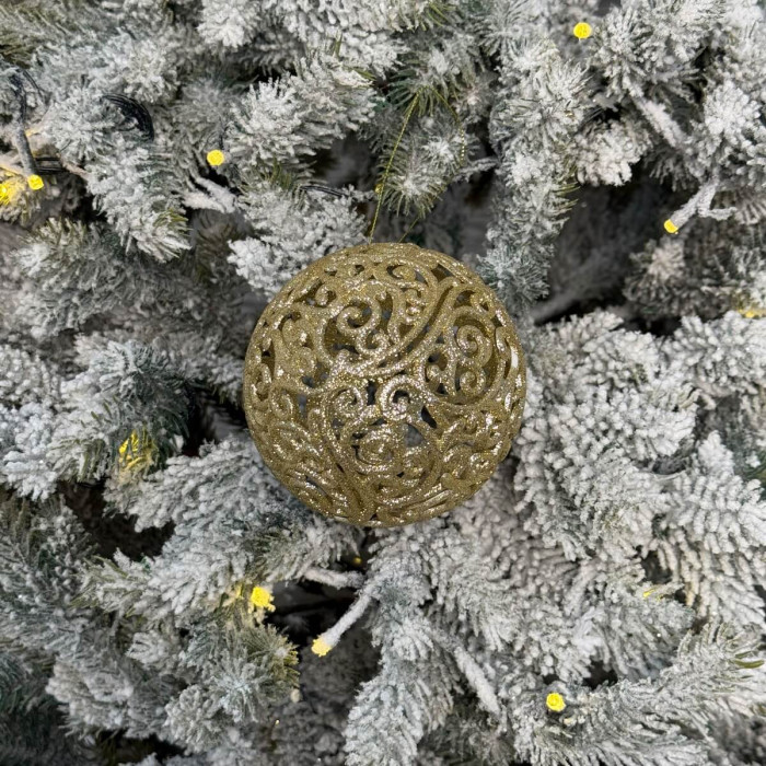 Новорічна Куля ажурна 10 см - золота