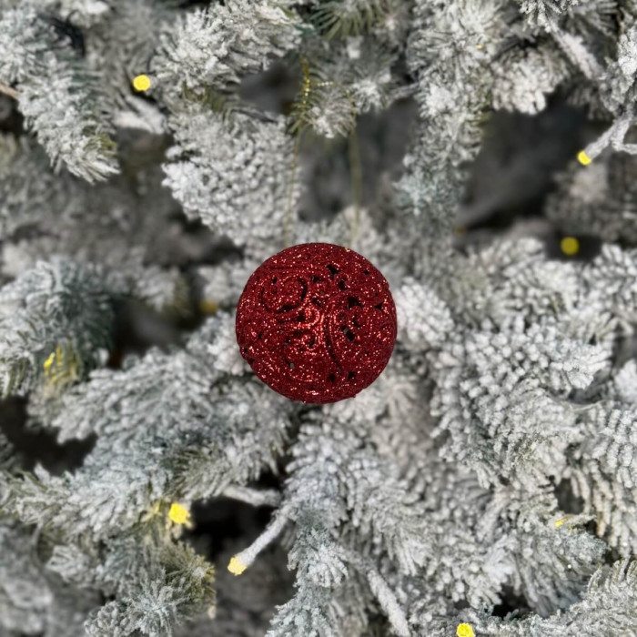 Новорічна Куля ажурна 6 см - червона