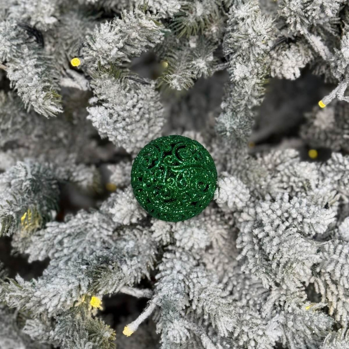 Новорічна Куля ажурна 6 см - зелена