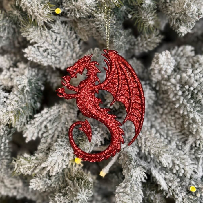 Christmas tree decoration Dragon - red
