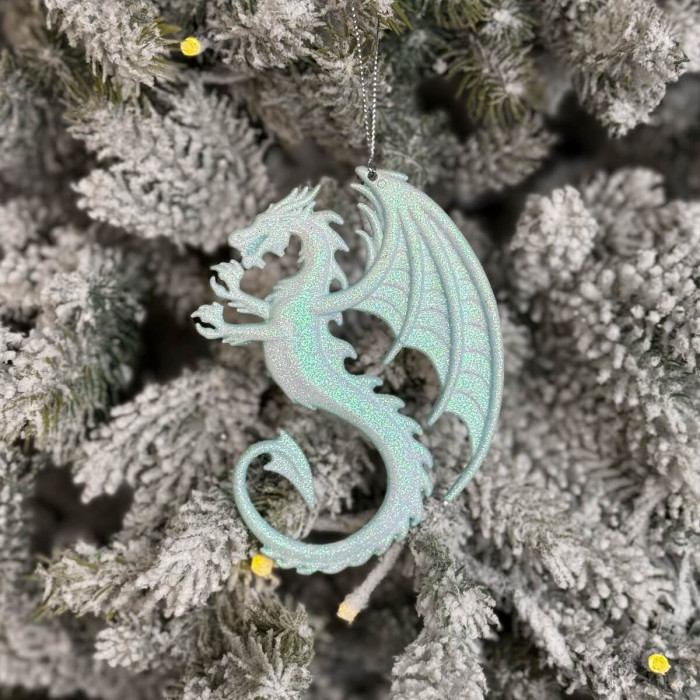 Christmas tree decoration Dragon - sky blue