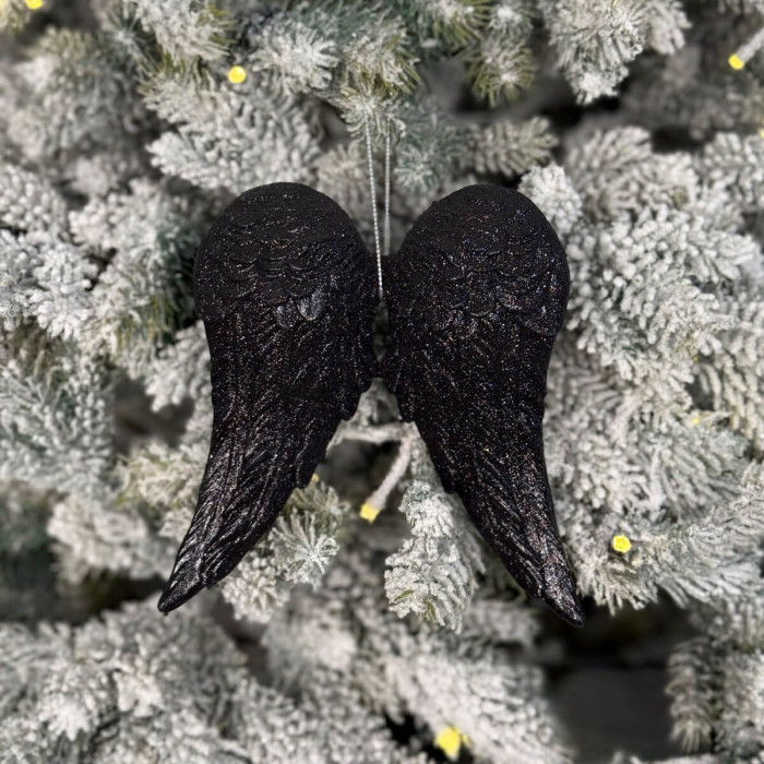 Прикраса новорічна Крила малі - чорні