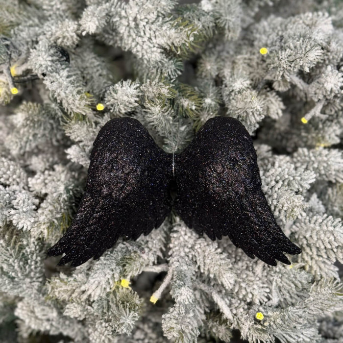 Прикраса новорічна Крила великі - чорні