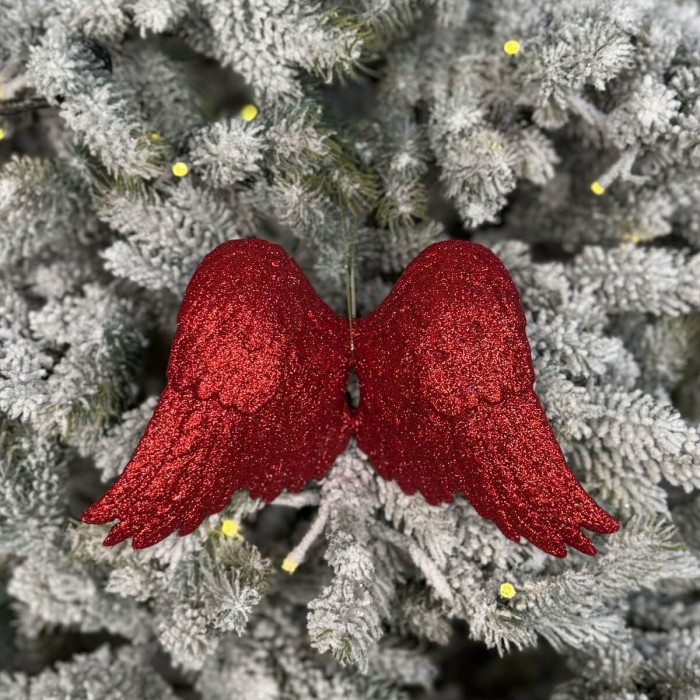 Прикраса новорічна Крила великі - червоні
