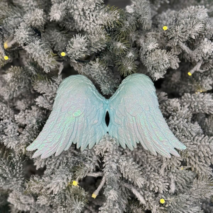 Новогоднее украшение Крылья большие - голубые