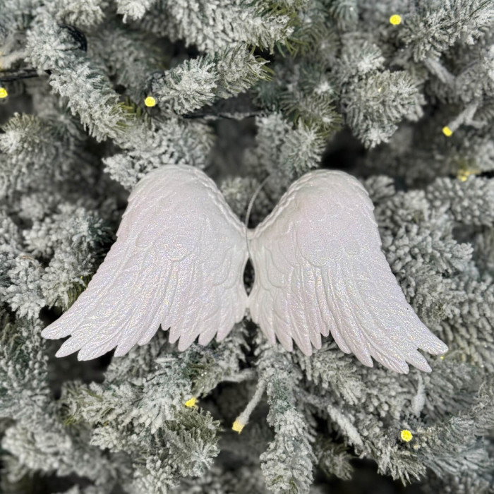 Прикраса новорічна Крила великі - білі