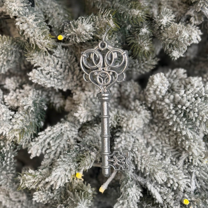 Прикраса новорічна Ключик - срібний