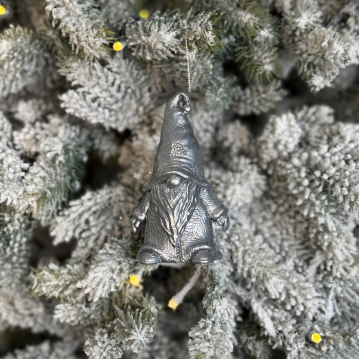 Christmas tree decoration Gnome-1 silver