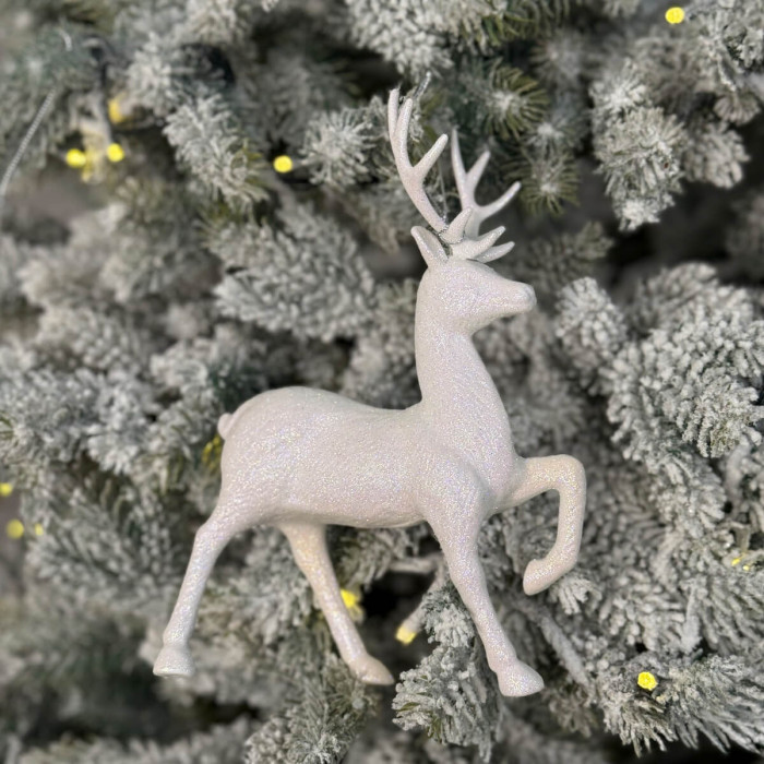 Прикраса новорічна Олень Благородний великий - білий