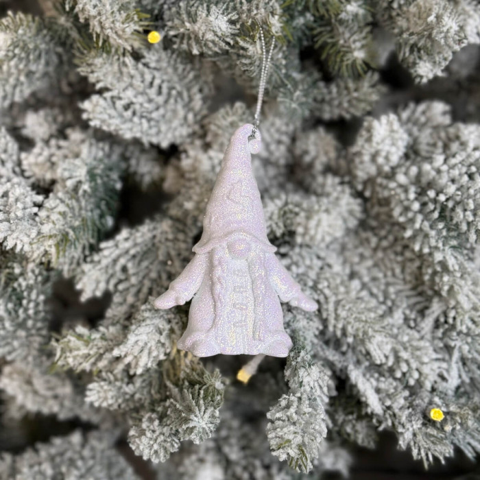 Новогоднее украшение Гном-2 белый