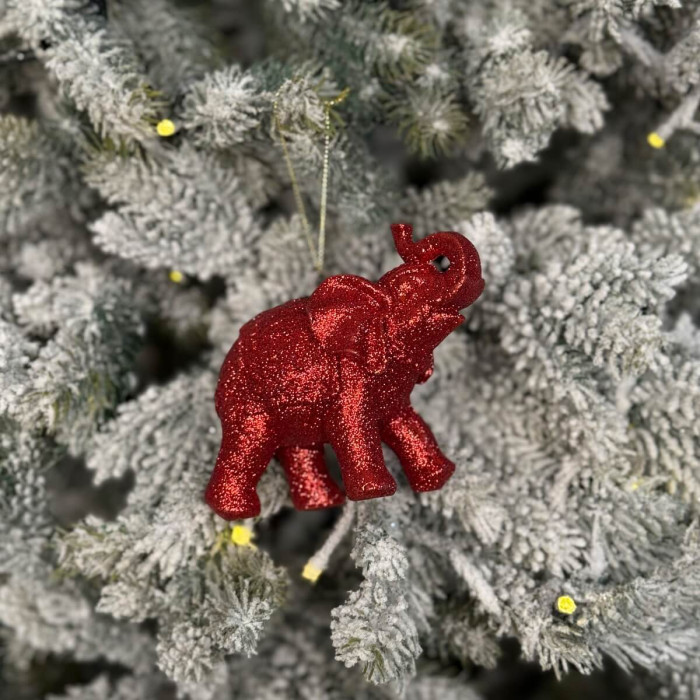Новогоднее украшение Слон красный