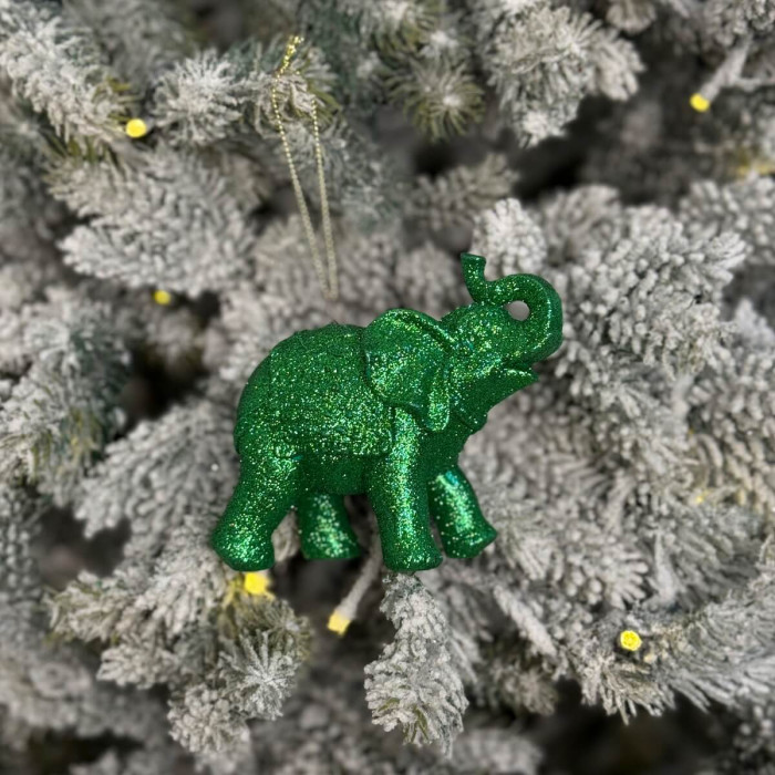 Новогоднее украшение Слон зеленый