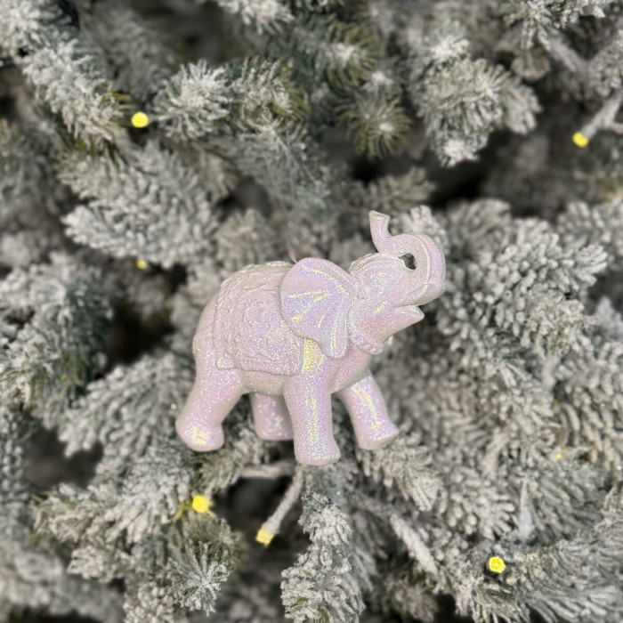 Прикраса новорічна Слон - білий