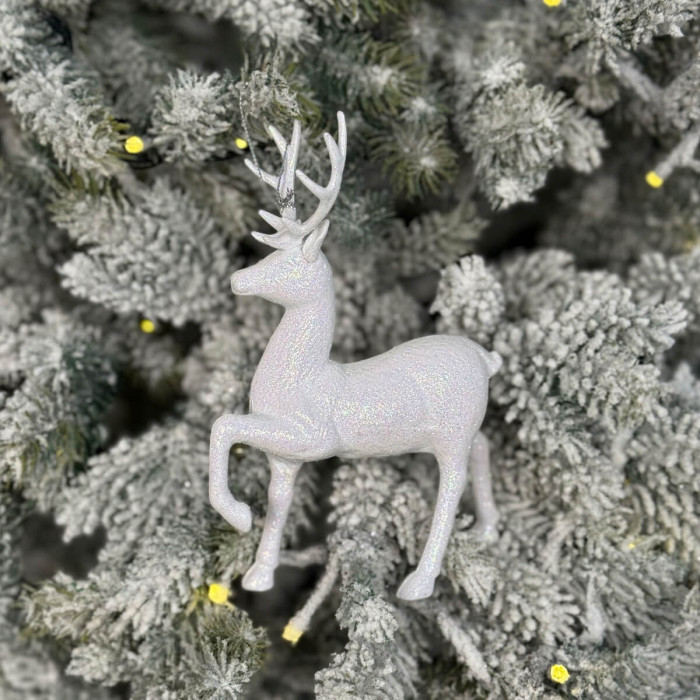 Прикраса новорічна Олень Благородний малий - білий