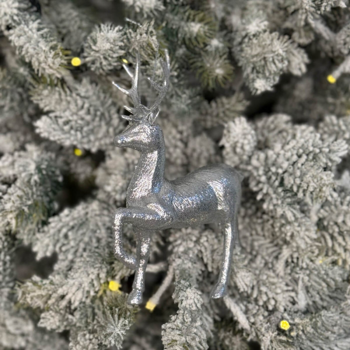 Прикраса новорічна Олень Благородний малий - срібний