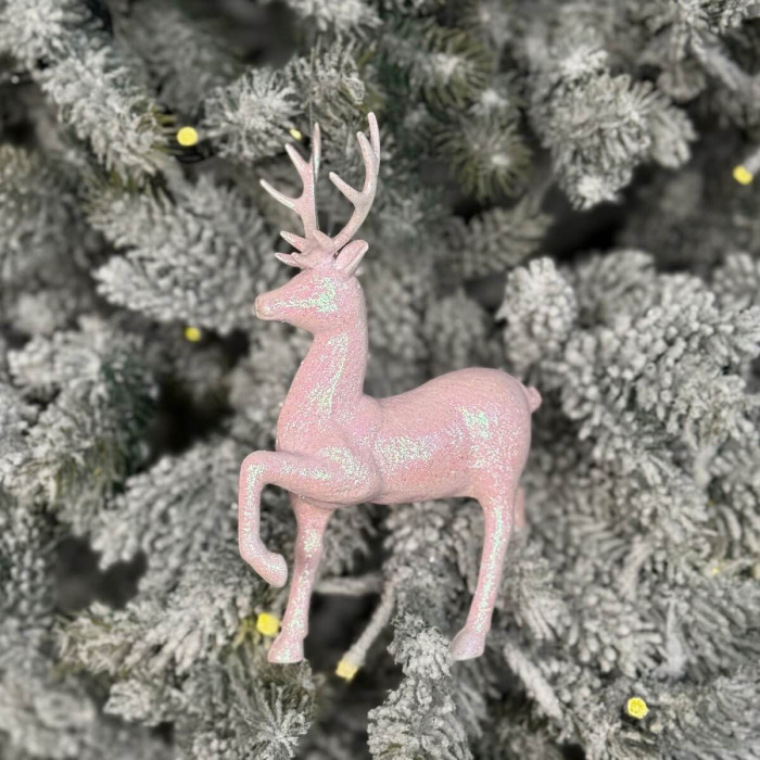 Прикраса новорічна Олень Благородний малий - рожевий