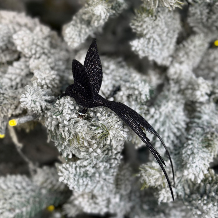 Прикраса новорічна Колібрі велика - чорна