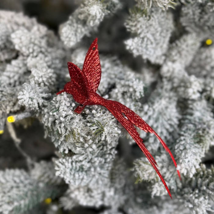 Прикраса новорічна Колібрі велика - червона
