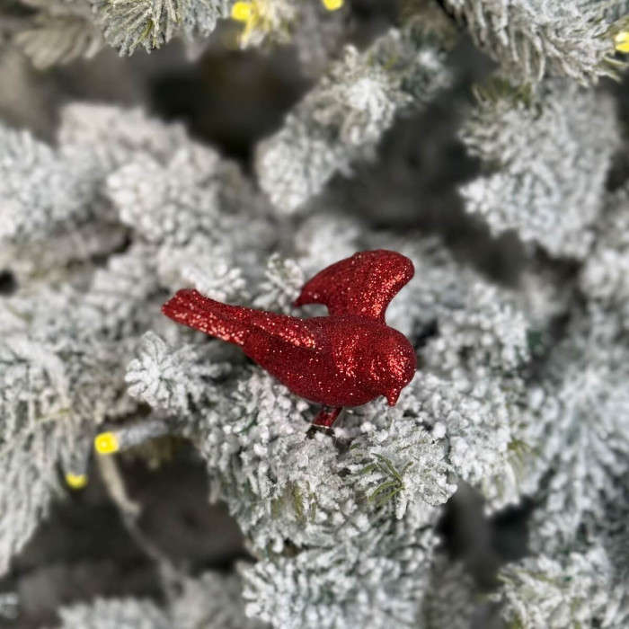 Прикраса новорічна Пташка - червона