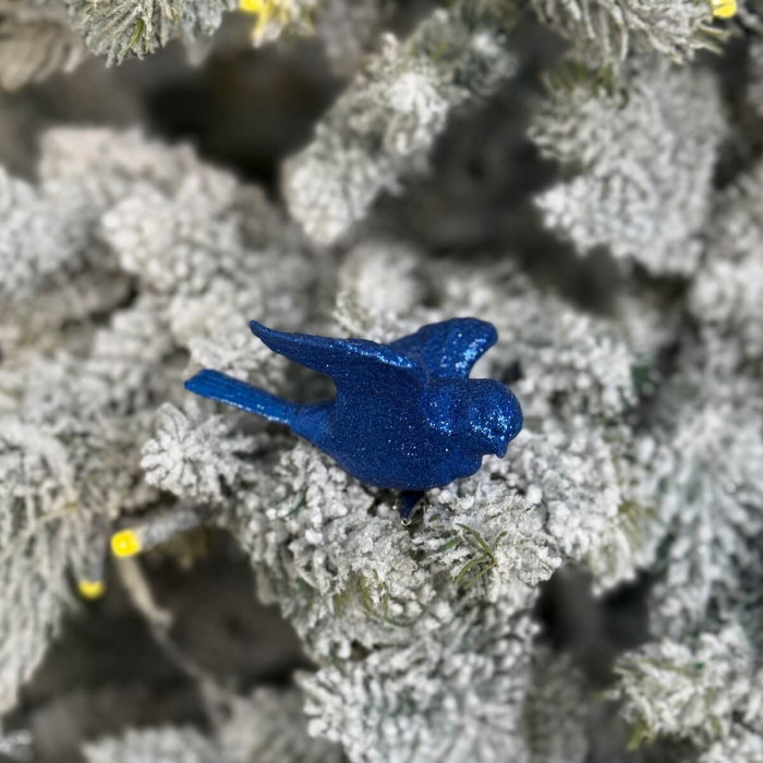 Прикраса новорічна Пташка - синя