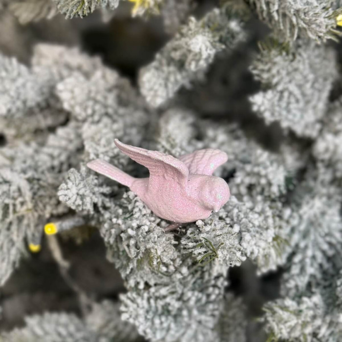 Прикраса новорічна Пташка - рожева