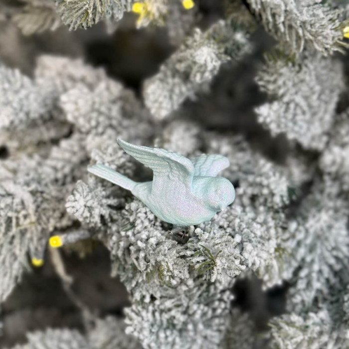 Прикраса новорічна Пташка - блакитна