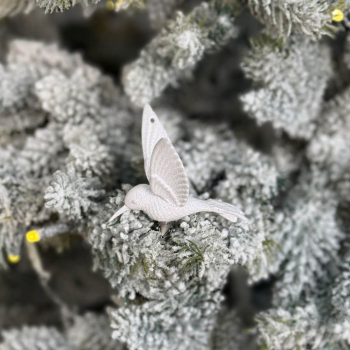 Прикраса новорічна Колібрі мала - біла