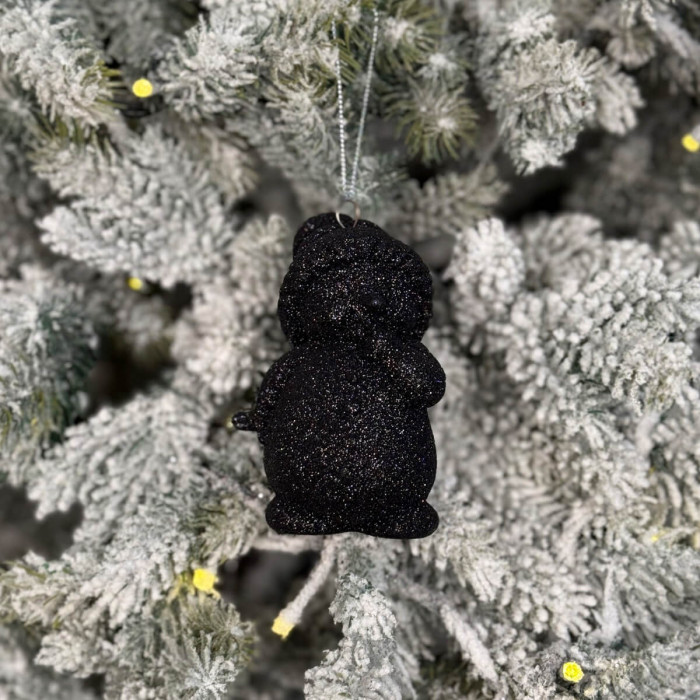 Прикраса новорічна Сніговик - чорний