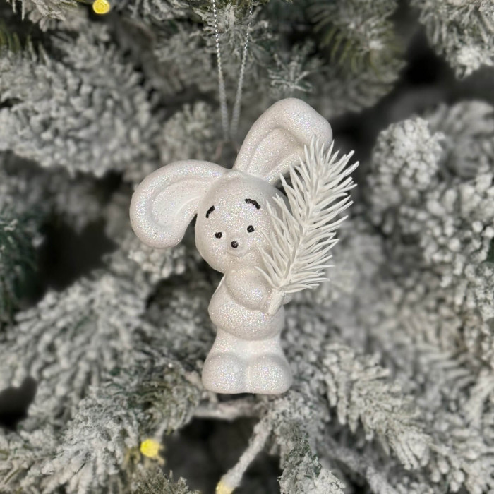 Новогоднее украшение Зайчик белый