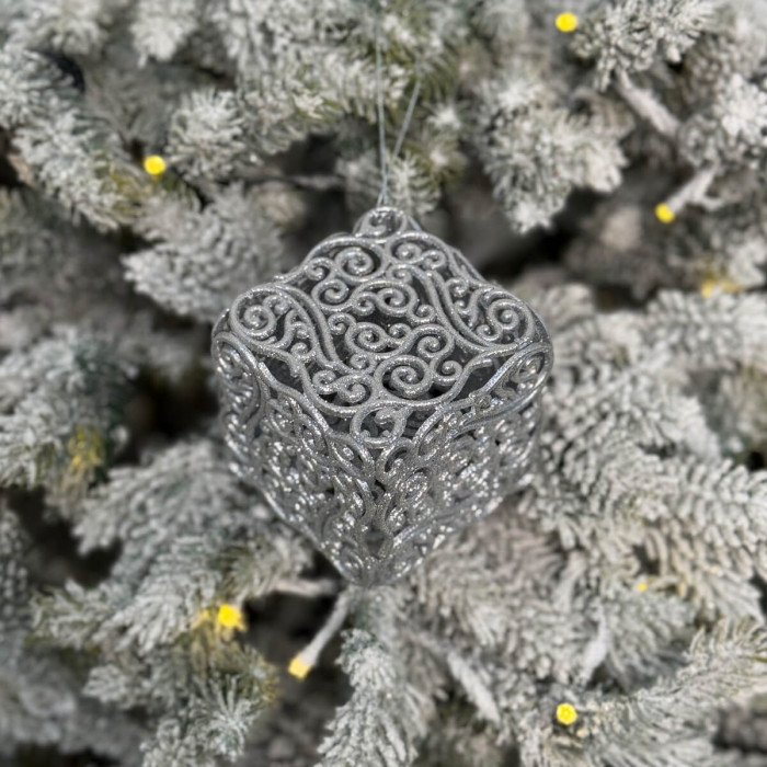 Christmas decoration Openwork Square - silver