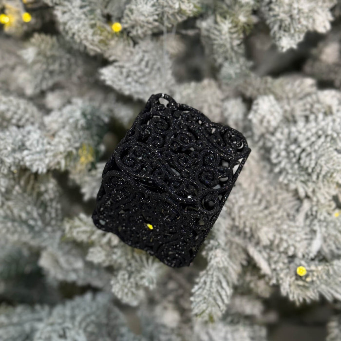 Прикраса новорічна Квадрат ажурний - чорний