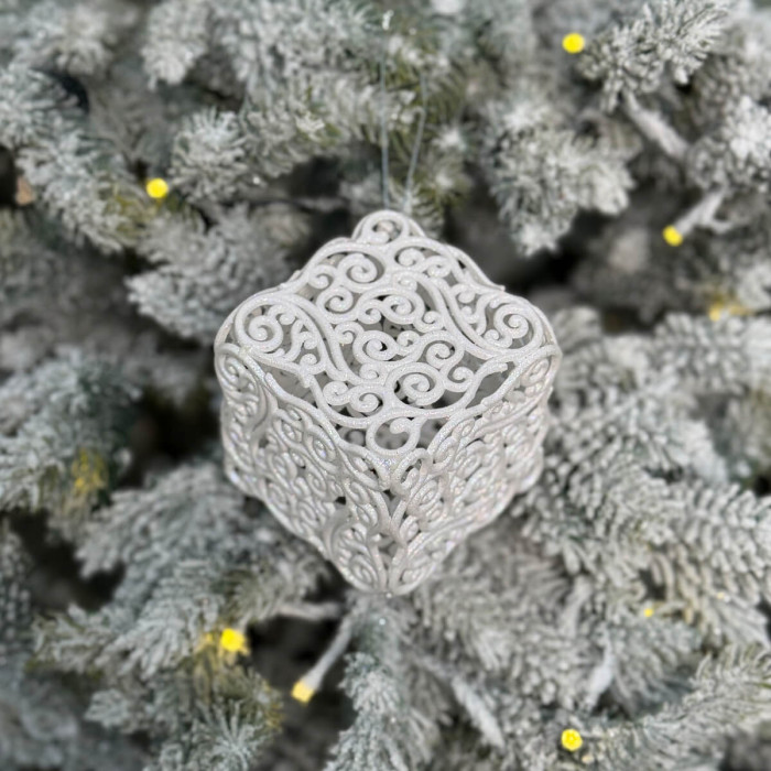Christmas decoration Openwork Square - white