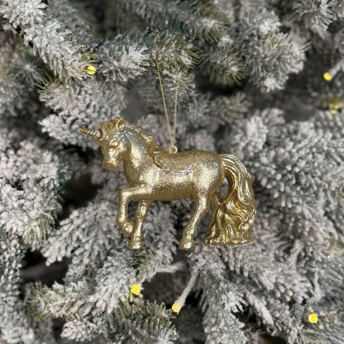 Новогоднее украшение Единорог-1 золотой