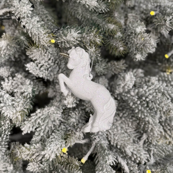 Новогоднее украшение Единорог-2 белый