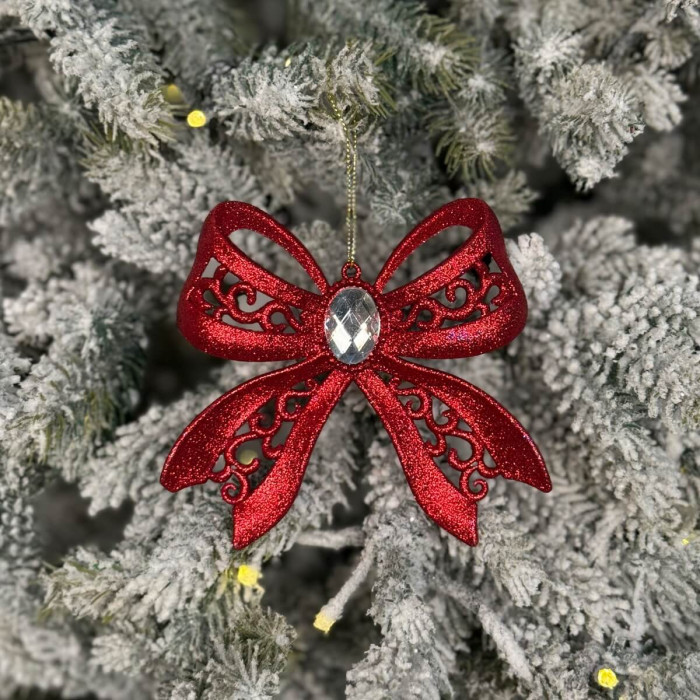 Новогоднее украшение Бант - красный