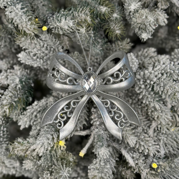 Christmas decoration silver Bow