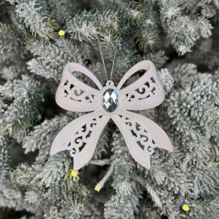 Прикраса новорічна Бант - білий