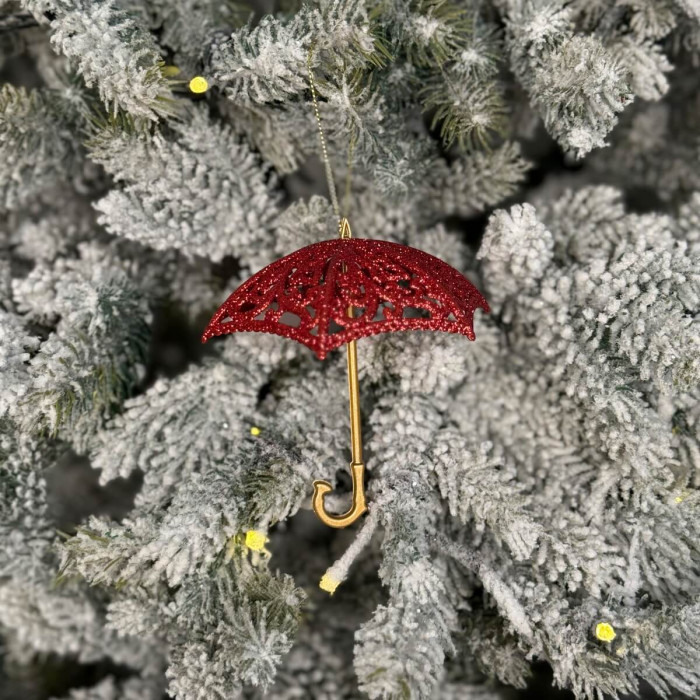 Прикраса новорічна Парасолька - червона
