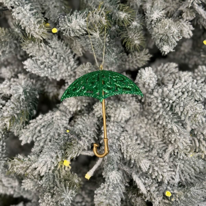 Прикраса новорічна Парасолька - зелена