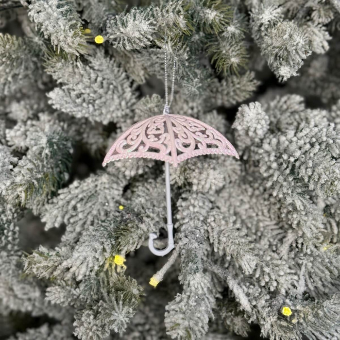 Прикраса новорічна Парасолька - рожева