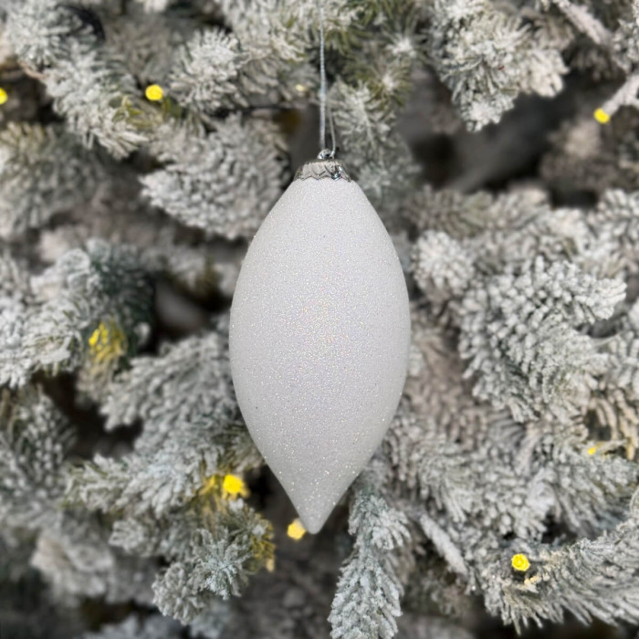 Прикраса новорічна Овал великий - білий