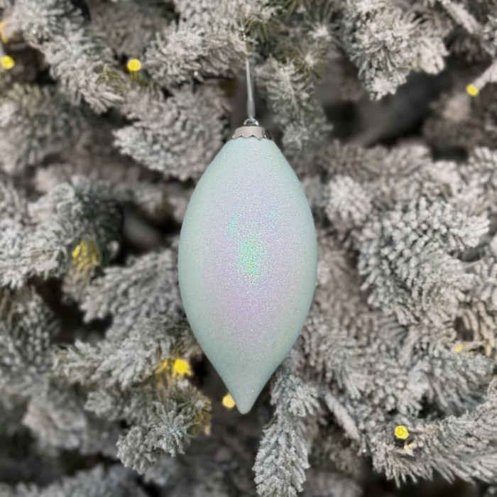 Прикраса новорічна Овал великий - блакитний